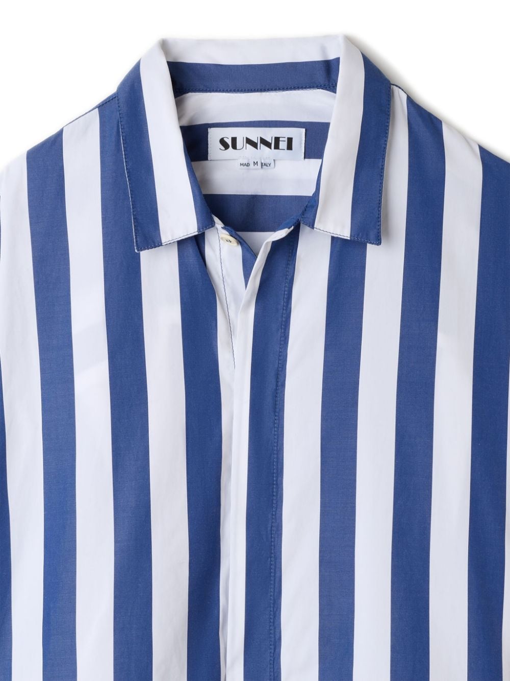 Shop Sunnei Striped Long-sleeve Shirt In Blue