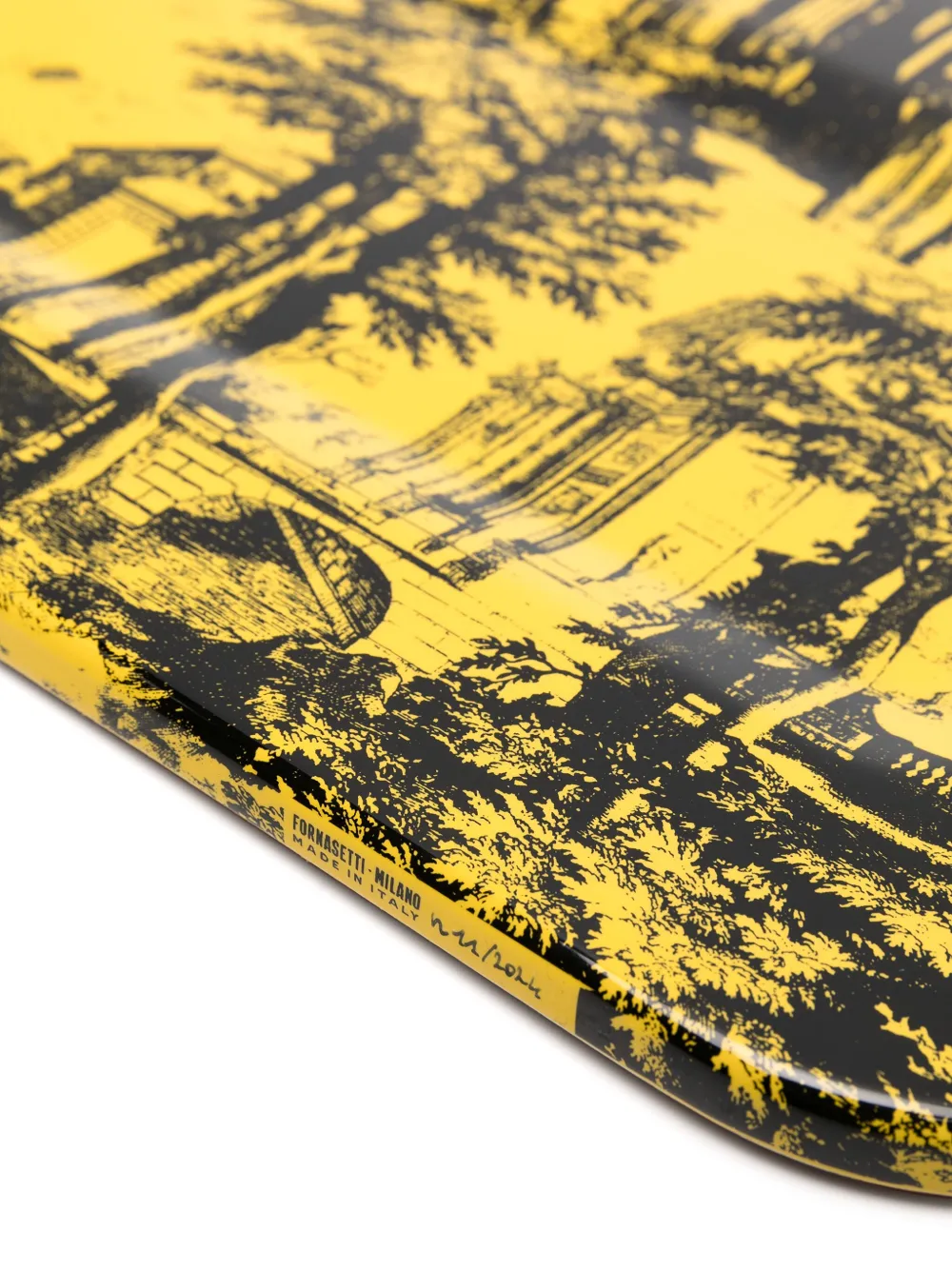 Fornasetti Giardino Settecentesco Tray (60cm X 25cm) In Black