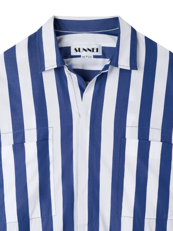 【関税込み】SUNNEI ネイビー ボーダー Tシャツ Sunnei Striped Shirt | Blue | FARFETCH VN