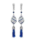 Rewind Vintage Affairs sapphire drop earrings - Silver