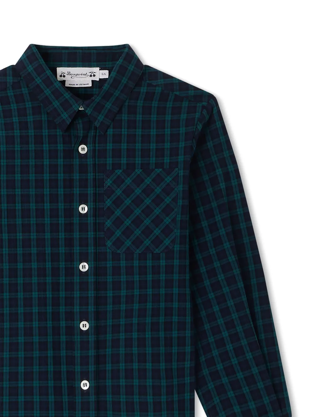 Bonpoint Tango geruit katoenen shirt Blauw