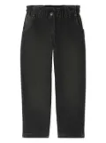 Bonpoint elasticated-waist organic cotton jeans - Black