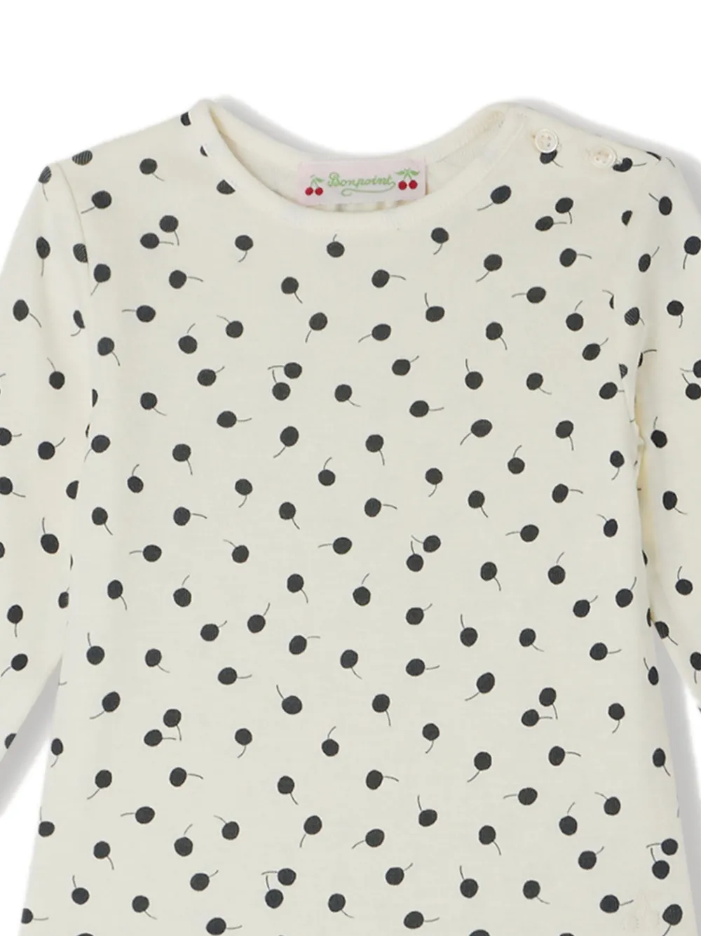 Bonpoint Tahsina T-shirt met kersenprint Beige