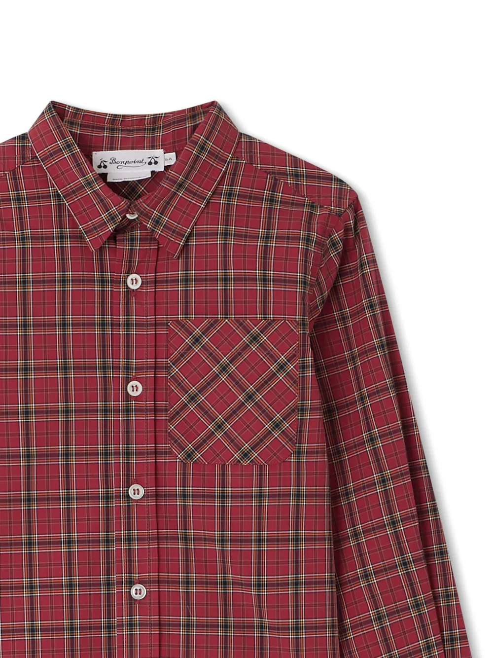 Bonpoint Tango geruit katoenen shirt Rood