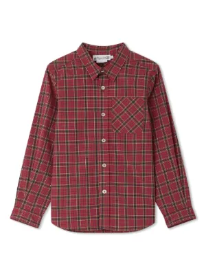 $230 Bonpoint boys soft shops cotton blue pink plaid Shirt