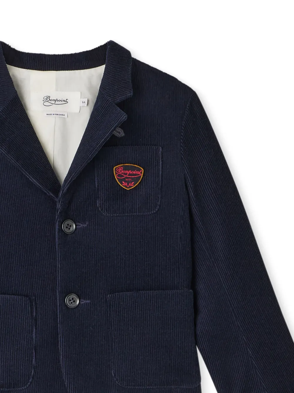 Bonpoint Blazer met enkele rij knopen en logopatch Blauw