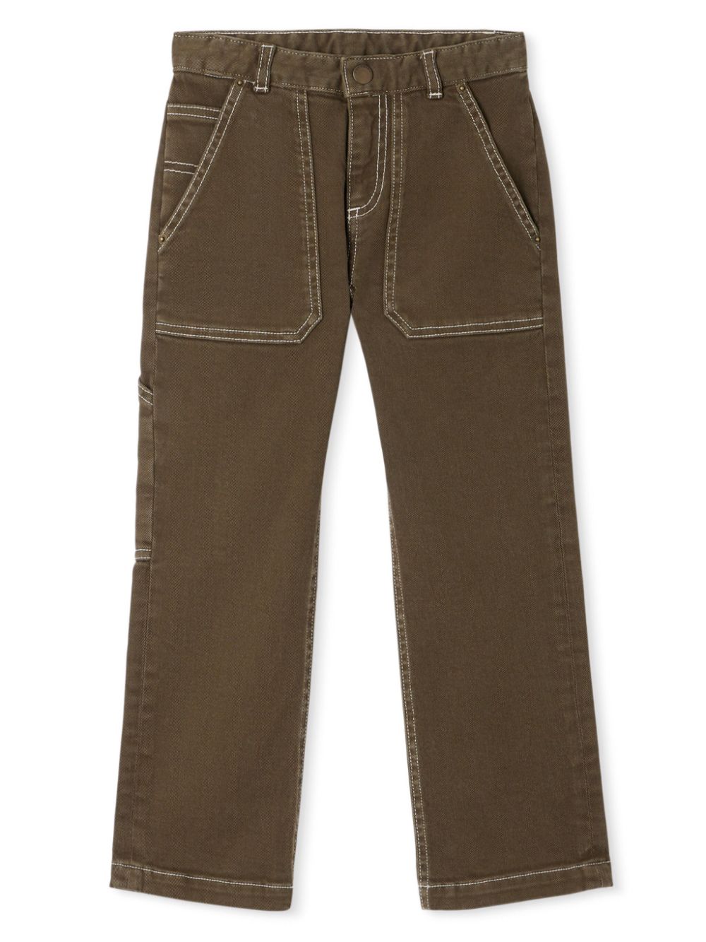 Bonpoint Gael straight cargo jeans Groen