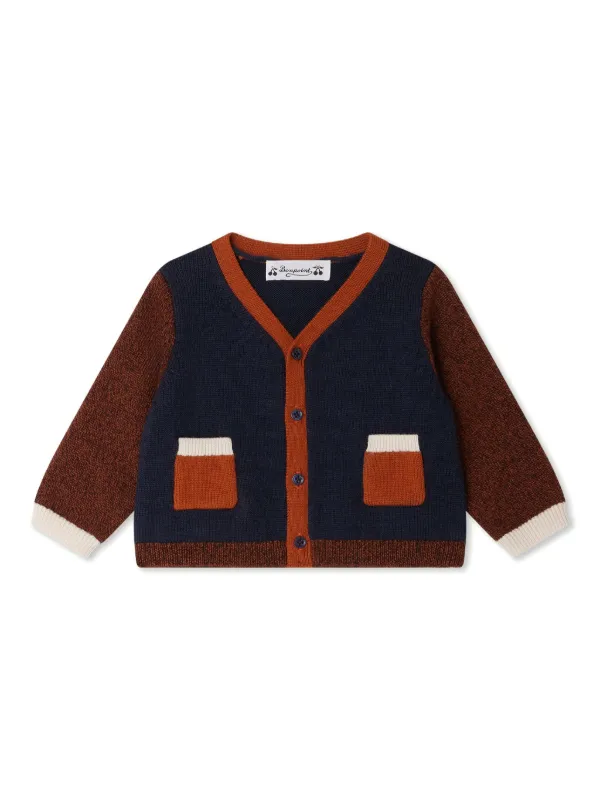 Bonpoint Tahiel colour-block Cardigan Blue FARFETCH GE