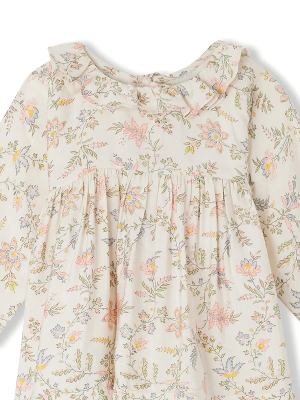 Bonpoint Jurk met bloemenprint van zijdeblend Wit