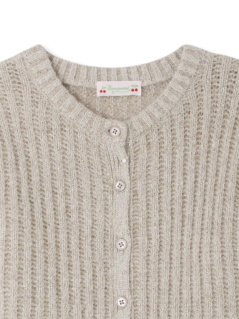 Shop Bonpoint Gabriela Rib-knit Wool-cashmere Cardigan In Neutrals