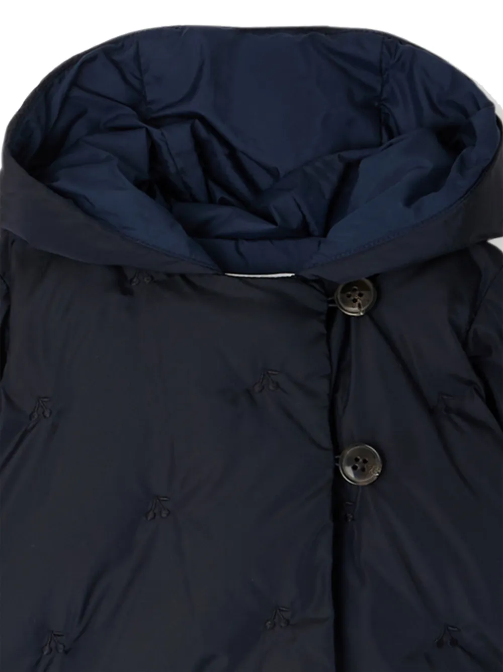 Bonpoint Gewatteerd jack met geborduurde kers Blauw