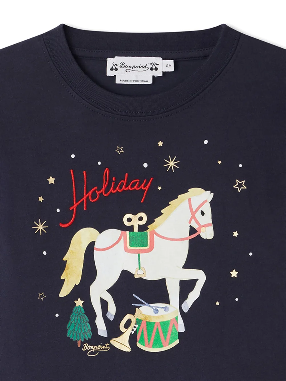 Bonpoint Tadda katoenen T-shirt met lange mouwen Blauw