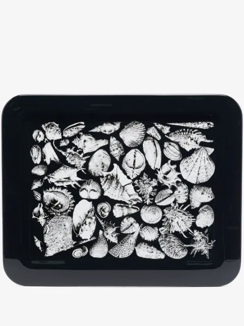 Fornasetti plateau Conchiglie à imprimé marin (60 cm x 48 cm)