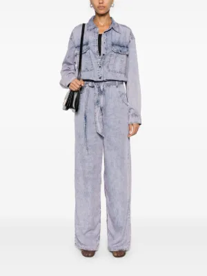 オールインワン・サロペット ISABEL MARANT ETOILE Woman Jumpsuits Gnawed Blue ISABEL MARANT Teal Lyocell jumpsuit | THE OUTNET