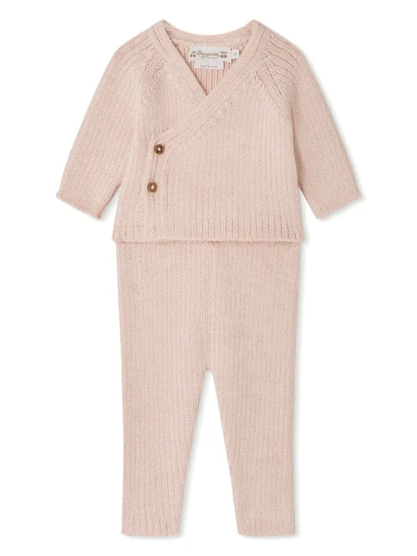 Bonpoint Theva Knitted Tracksuit Set Pink FARFETCH GE