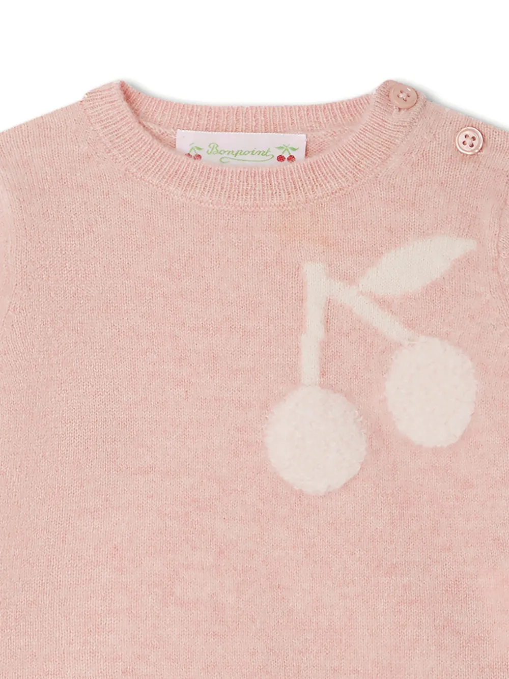 Bonpoint Almire trui met kersen jacquard Roze