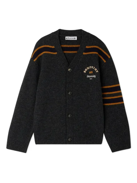 Bonpoint cardigan en laine à détails rayés