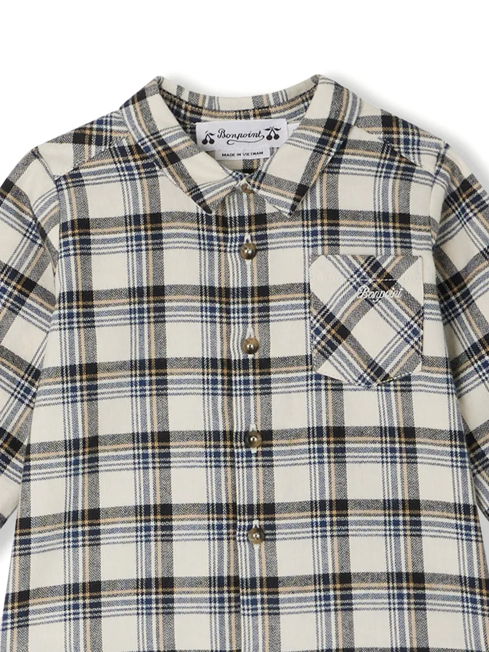 Bonpoint Gillo geruit shirt Beige