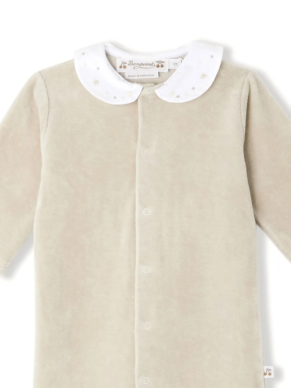 Bonpoint Tintina pyjama met sterprint en kraag Beige