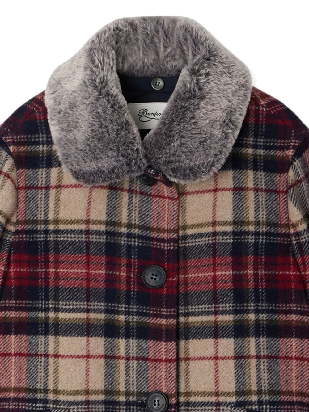 Bonpoint Gigliola jack met kraag van imitatiebont Blauw