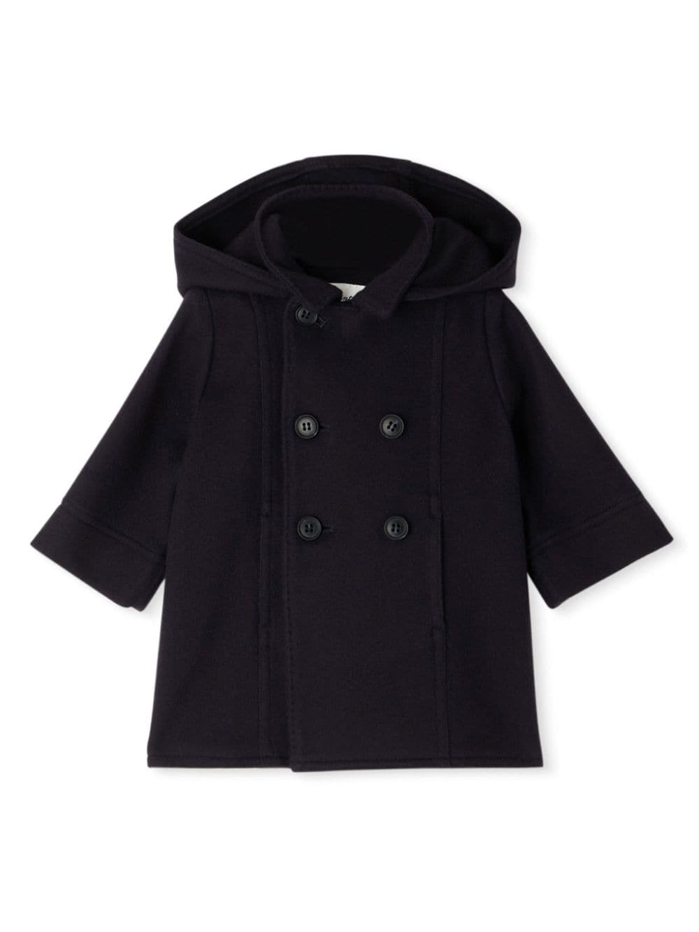 Bonpoint Babies' Ginou Double-breasted Hooded Coat In Blue