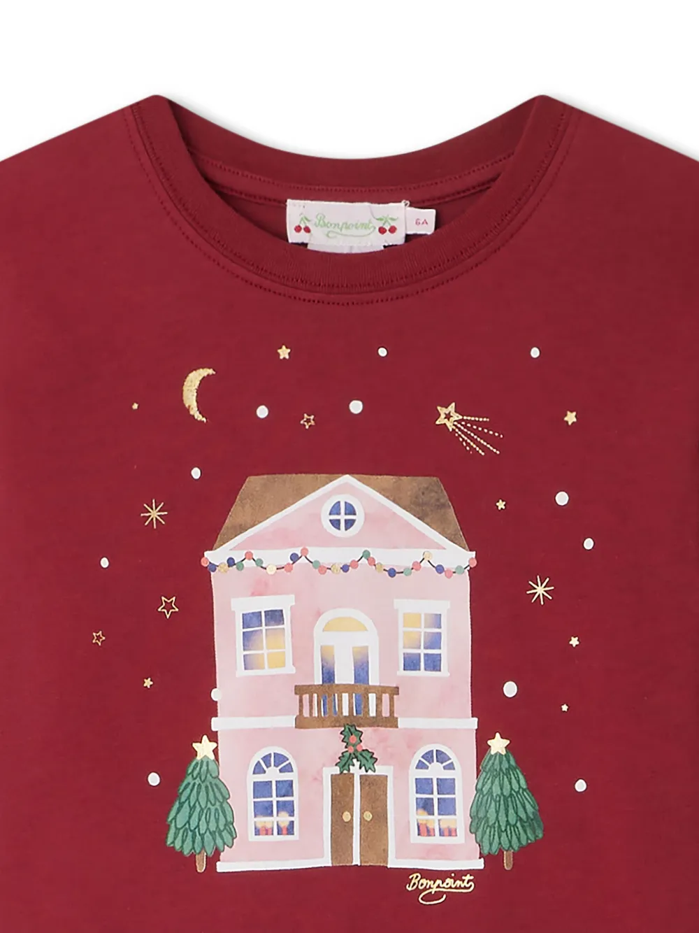 Shop Bonpoint Graphic-print Long-sleeve T-shirt In Red