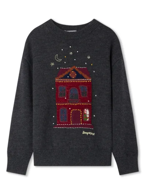 Bonpoint intarsia-knit wool jumper