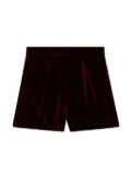 Bonpoint velvet-effect straight-leg shorts - Red