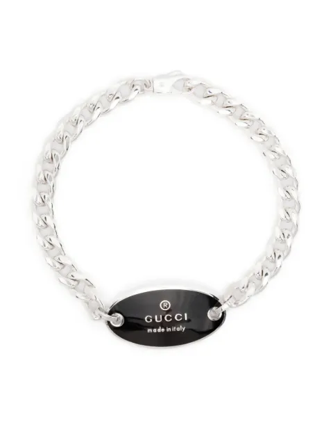 Gucci pulsera Trademark en plata de ley