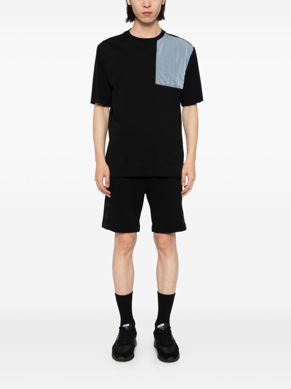 HUGO logo-tape track shorts - Zwart