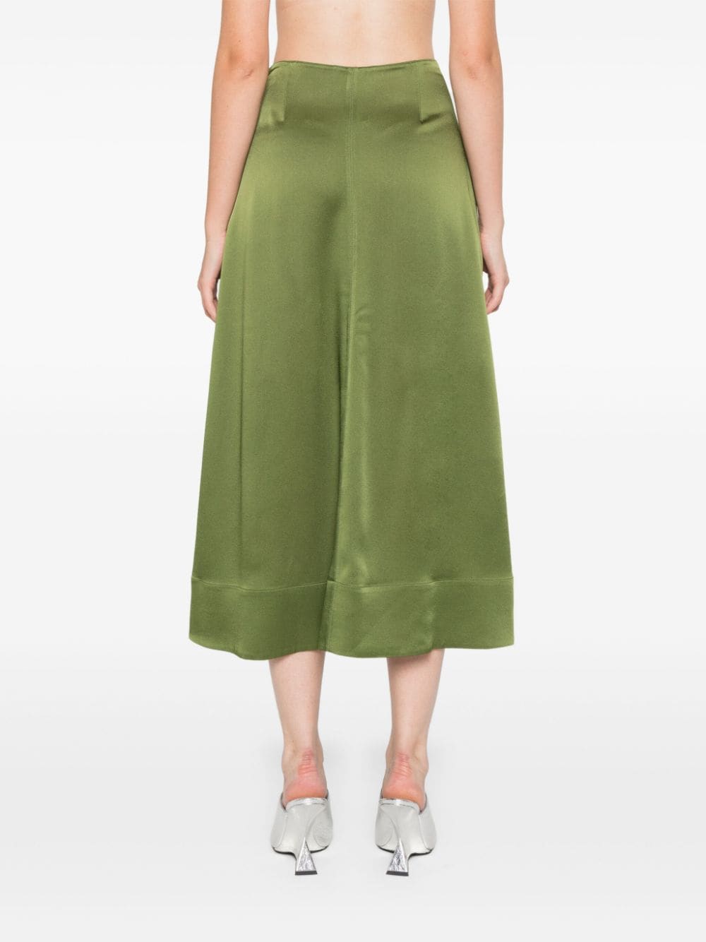 Shop Lanvin Flared Midi Skirt In Green