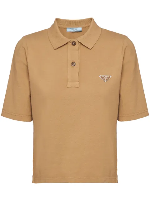 Prada logo-embroidered cotton polo shirt