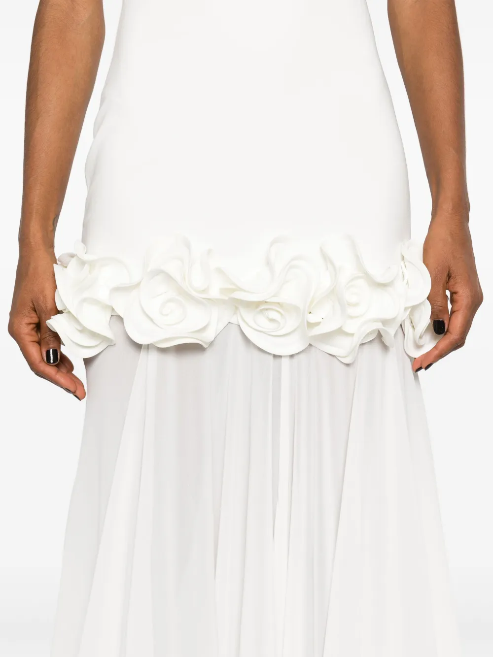 Ana Radu Jurk met bloemenpatch Wit