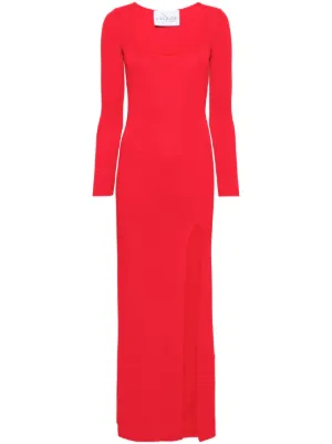 carven red dress Red Satin Flutter Dress