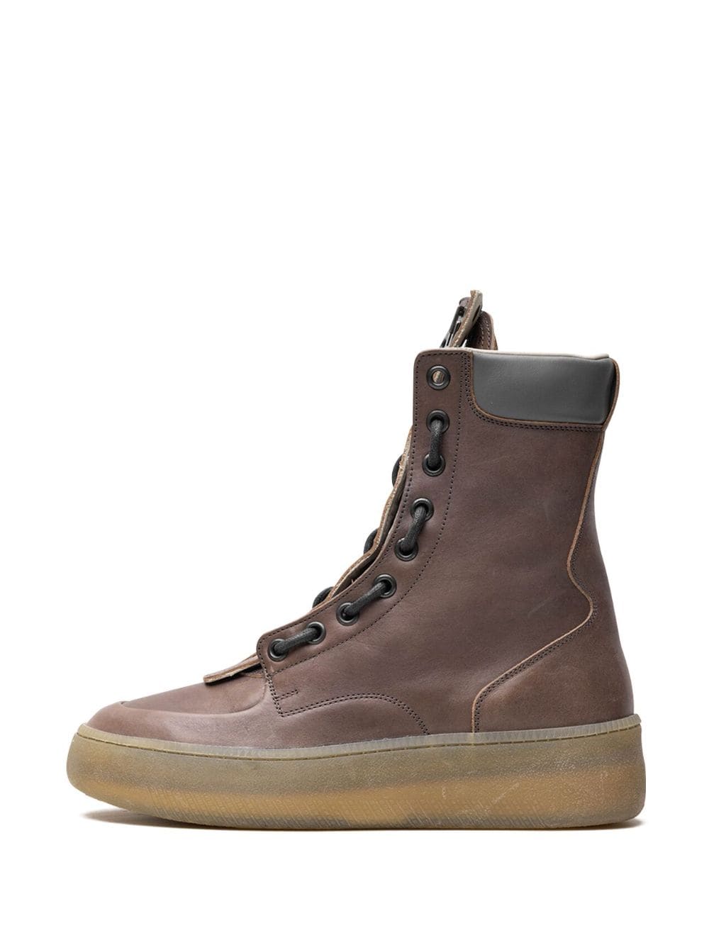 Shop Maison Margiela Zippered Leather Boots In Brown