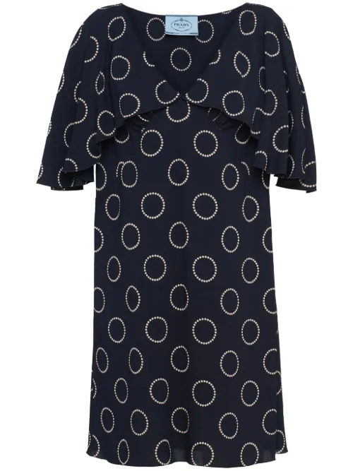 Robe courte à motif graphique - Prada - Modalova