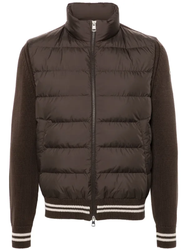 Moncler panelled design Jacket Brown FARFETCH AE