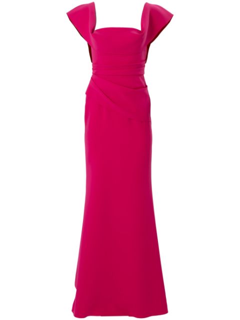 Carolina Herrera ruched square-neck gown Women