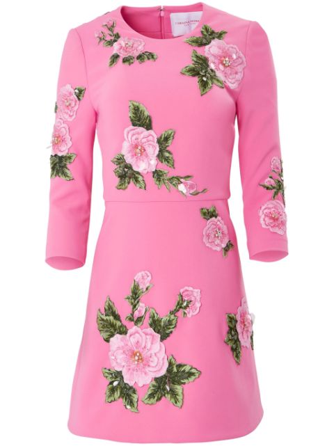 Carolina Herrera floral-embroidered mini dress Women