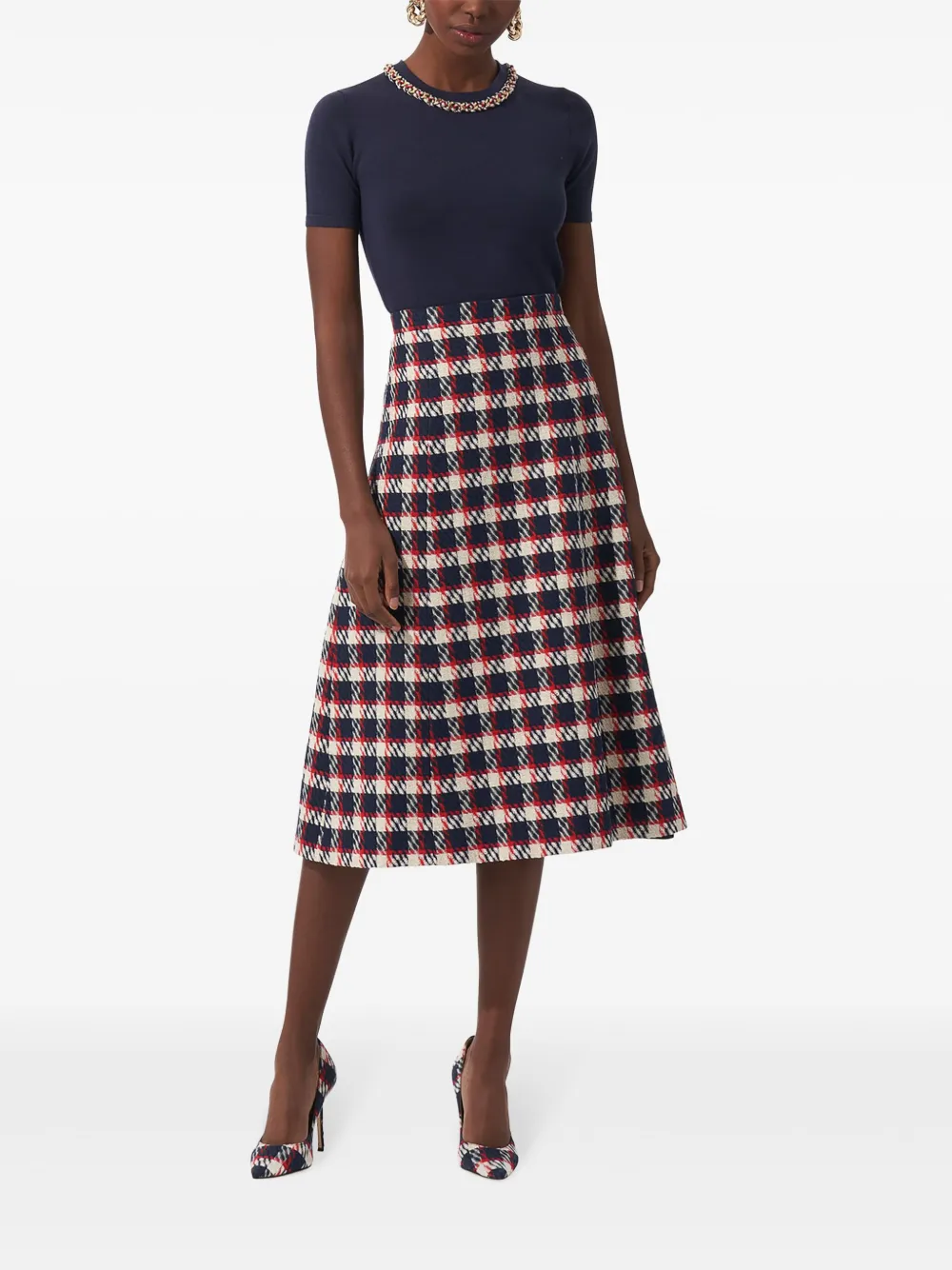 carolinaherrera Carolina Herrera Tweed A-lijn mini-rok - Blauw