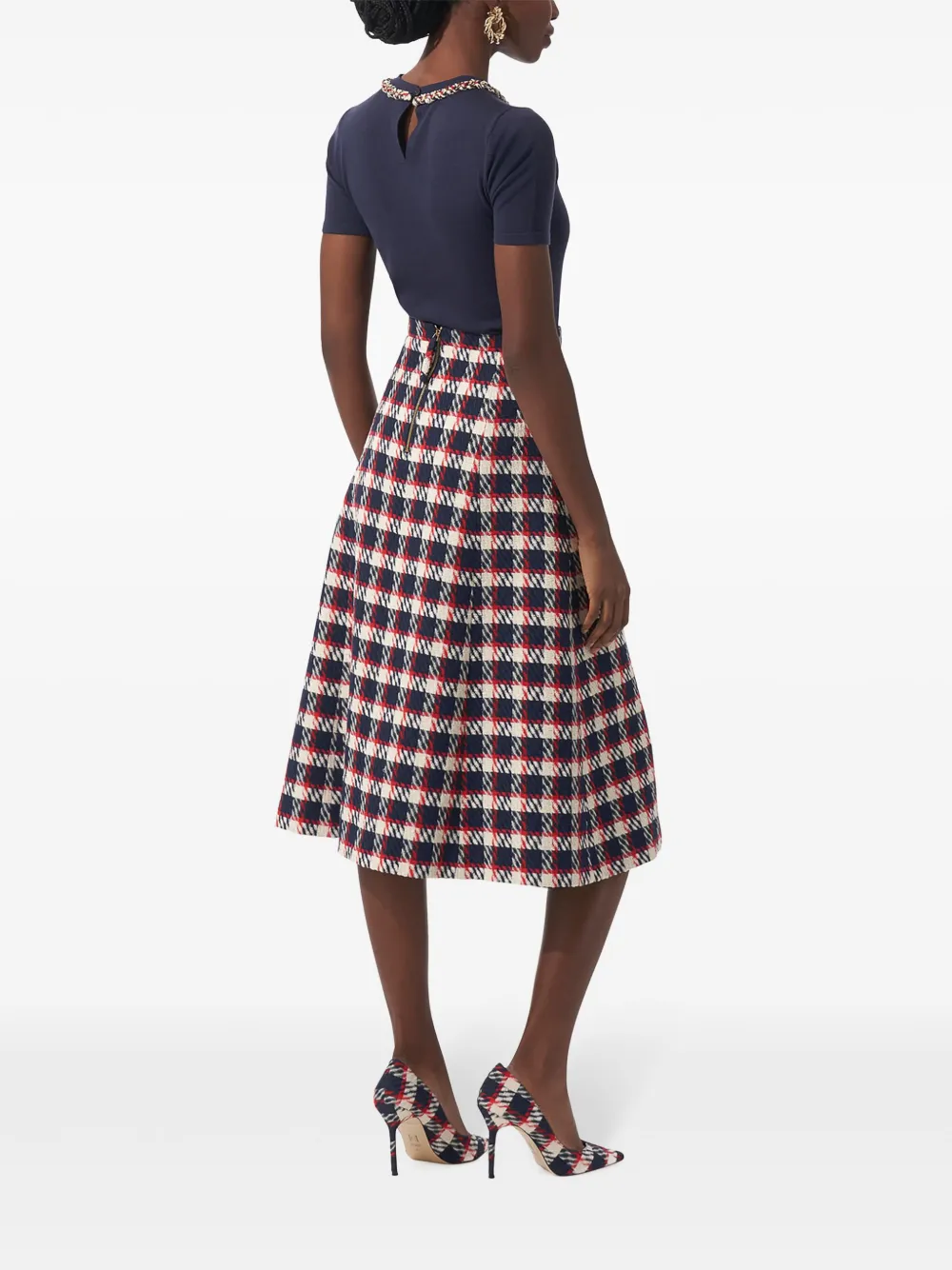 Carolina Herrera Tweed A-lijn mini-rok Blauw