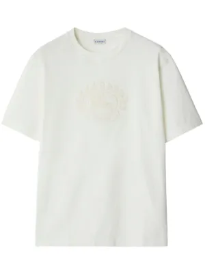Burberry Check-patch Cotton T-shirt | White | FARFETCH JO
