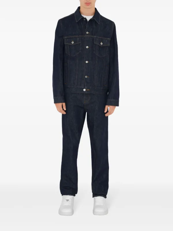 Burberry logo-appliqué Denim Jacket | Blue | FARFETCH JO