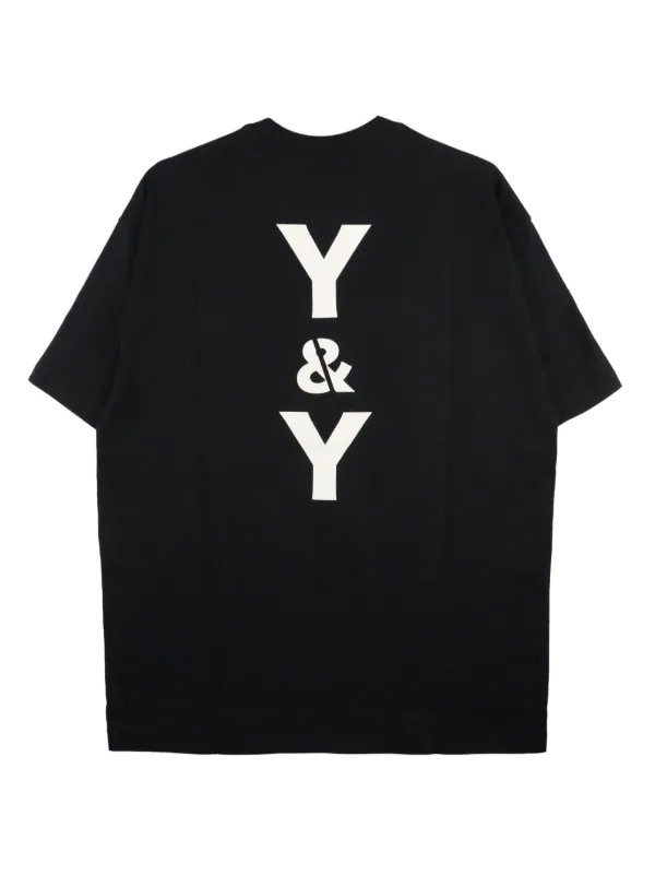 Yohji Yamamoto logo print Cotton T shirt Black FARFETCH AE