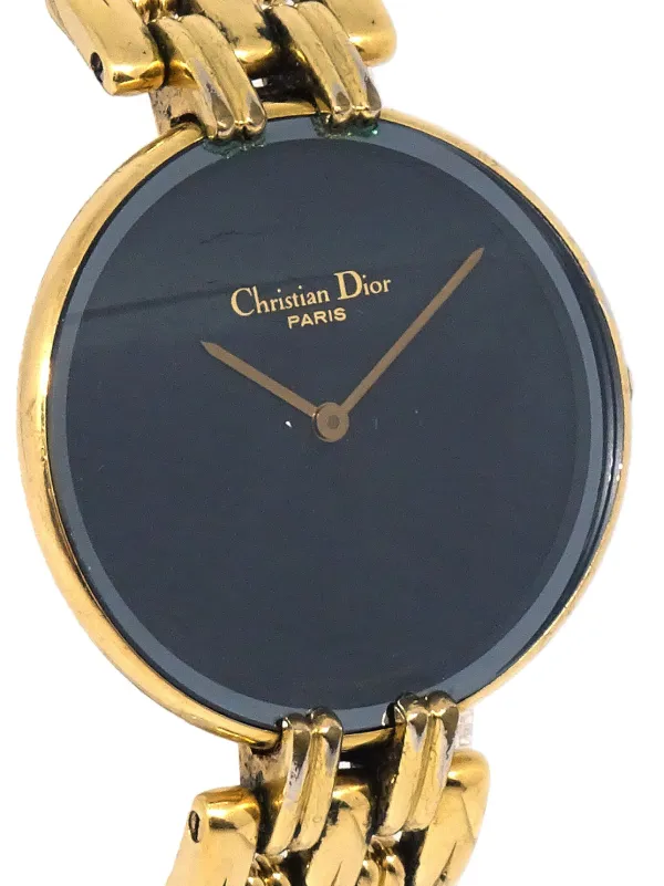 Christian Dior Pre Owned 1990 2000s pre owned Bagheera Black Moon Horloge Zwart FARFETCH NL