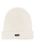 A.P.C. logo-tag wool beanies - Neutrals