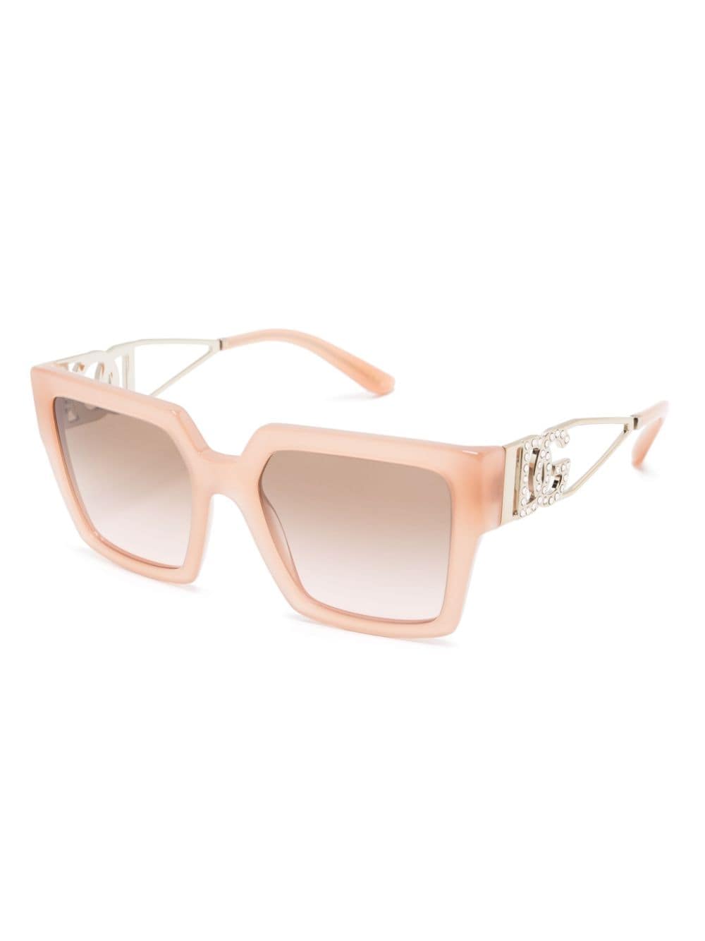 Shop Dolce & Gabbana Square-frame Sunglasses In Neutrals