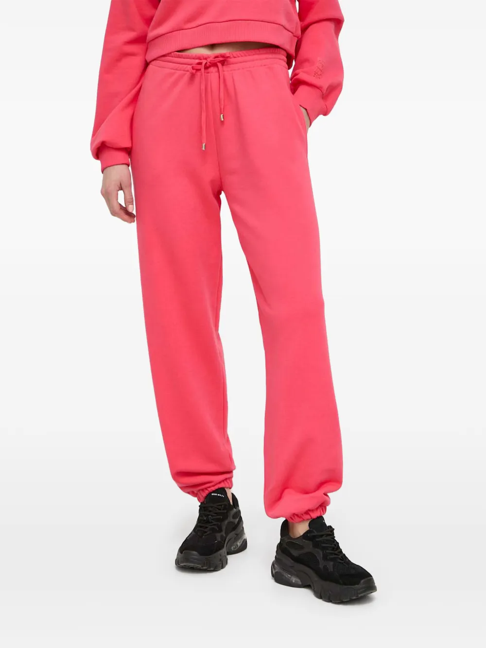 Patrizia Pepe Elasticated-waistband Track Pants In Pink
