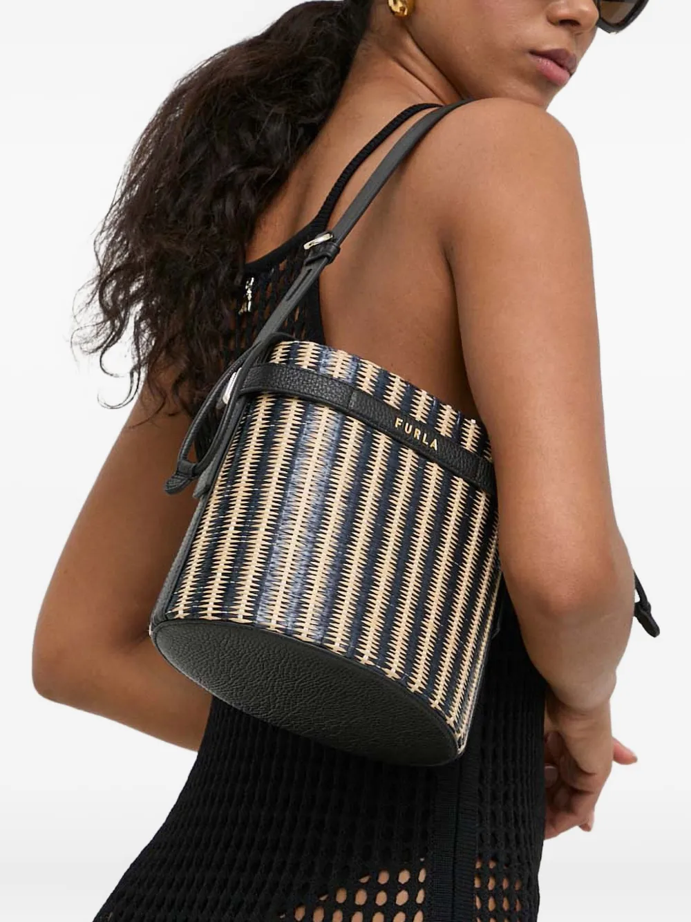 Patrizia Pepe Opengebreide maxi-jurk met split Zwart