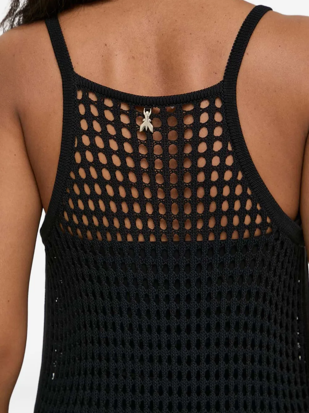 Patrizia Pepe Opengebreide maxi-jurk met split Zwart